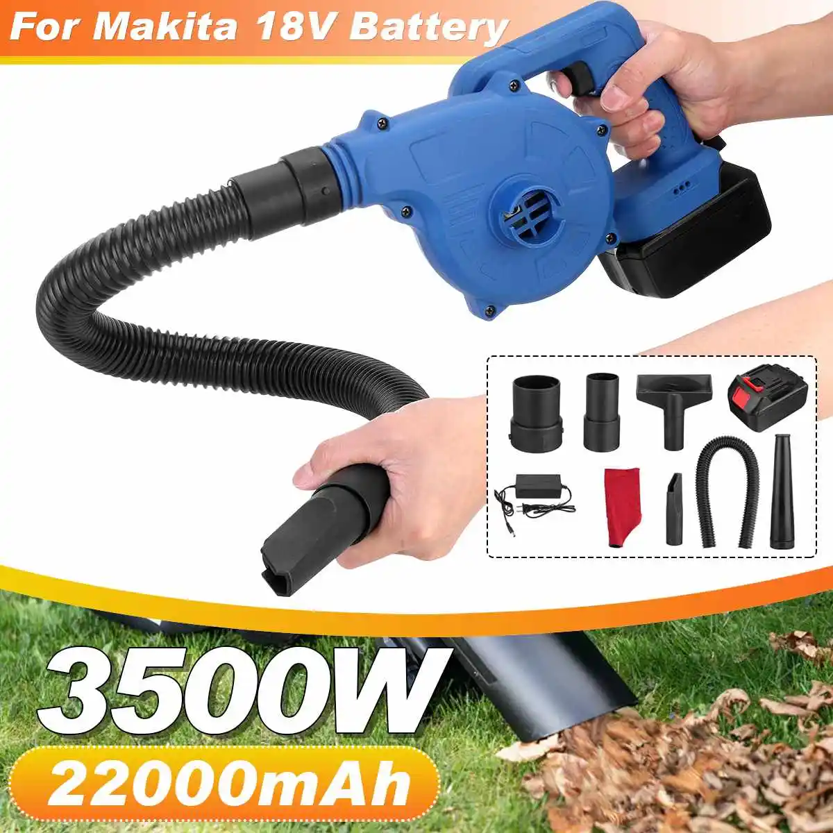 

Электрическая воздуходувка и пылесос, беспроводной воздуходувка, пылесос Cleannig Leaf, воздуходувка для Makita, аккумулятор 18 в, электроинструмент...