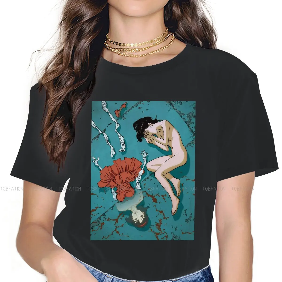 

Lonely Girl Women Shirts Perfect Blue Oversized T-shirt Harajuku Vintage Female Clothing