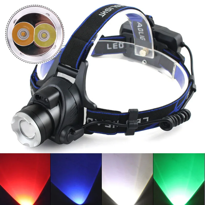 

Super Bright LED Headlamps T6 L2 V6 Zoomable Headlight USB Rechargeable 6000lm Head Flashlight Torch lamp Light Lantern