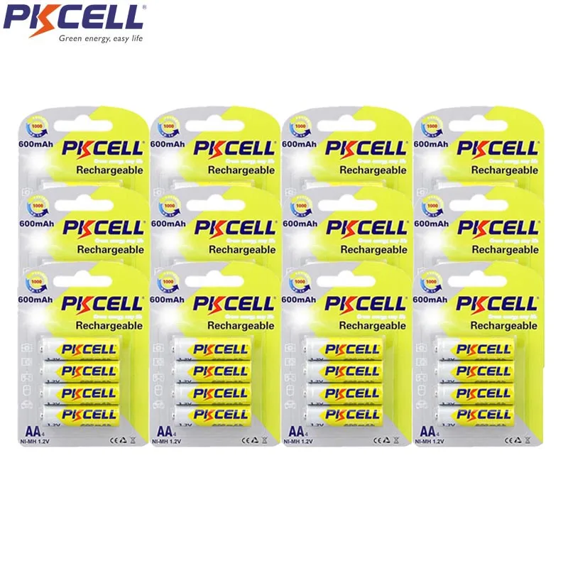 

Аккумуляторная батарея PKCELL AA, 48 шт./12 карт, 1,2 в, NIMH, 600 мАч