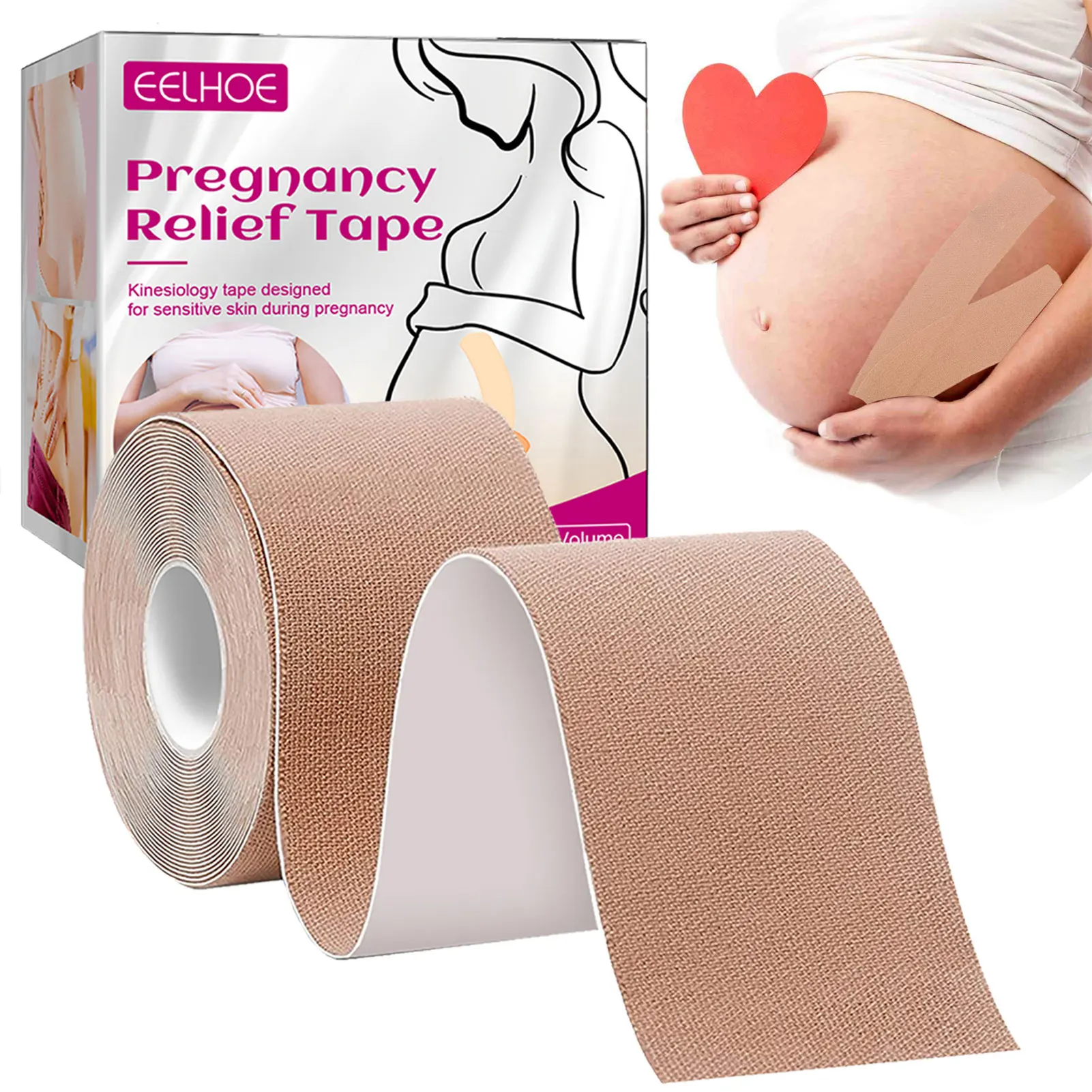 

Pregnancy Belly Band Tape Tummy Tape For Pregnancy Breathable Belly Support Band Tape Strain Relief To Support Pelvic Waist Back