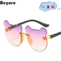 boyarn fashion baby bear childrens sunglasses colorful gradient lovely boys and girls sunglasses rimless glasses
