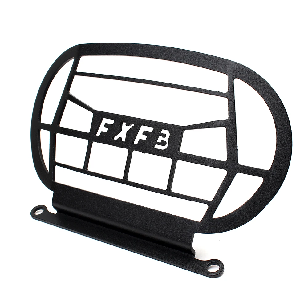 1X Black Headlight Grill Cover For Harley Softail M8 Fat Bob FXFB 18-22 Retro Protector Vintage Light Lamp |