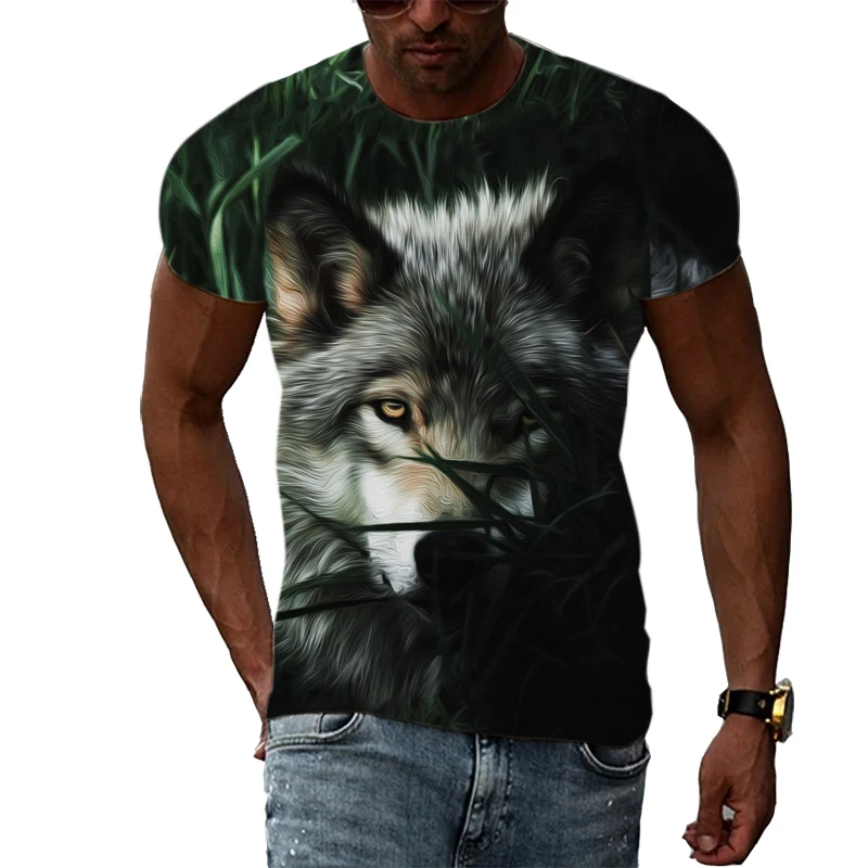 

Мужская футболка с коротким рукавом, с принтом волка