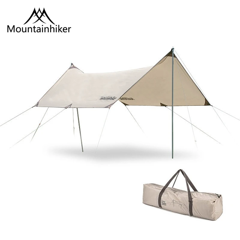 Mountainhiker Outdoor Camping Canopy 4-6 Person Family PU 3000+ Waterproof Awning Tarp Tent Portable Sunscreen Sun Shelter