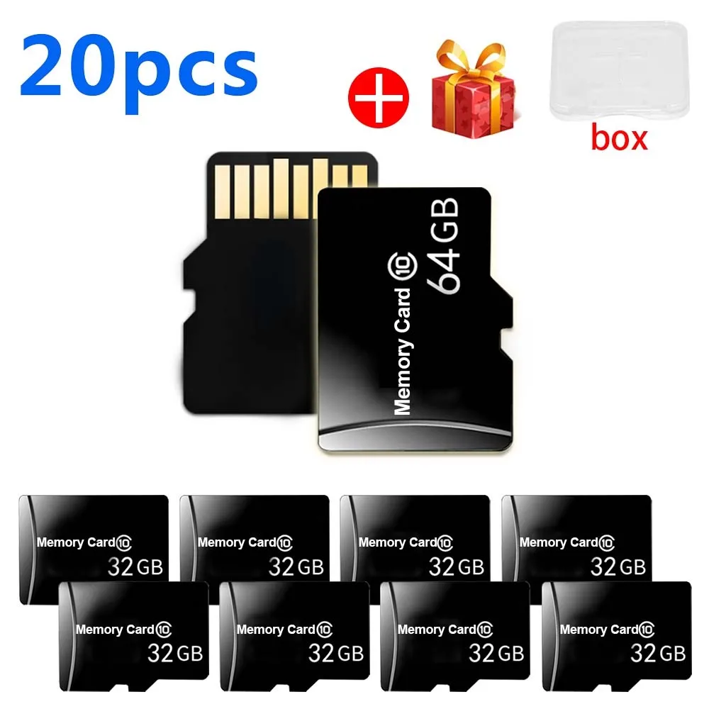 

20 pcs/lot Memory Card 2GB/4GB/8GB/16GB/32GB Micro SD Card Flash Card Memory Micro sd 64GB 128GB TF/SD Card SDHC with box