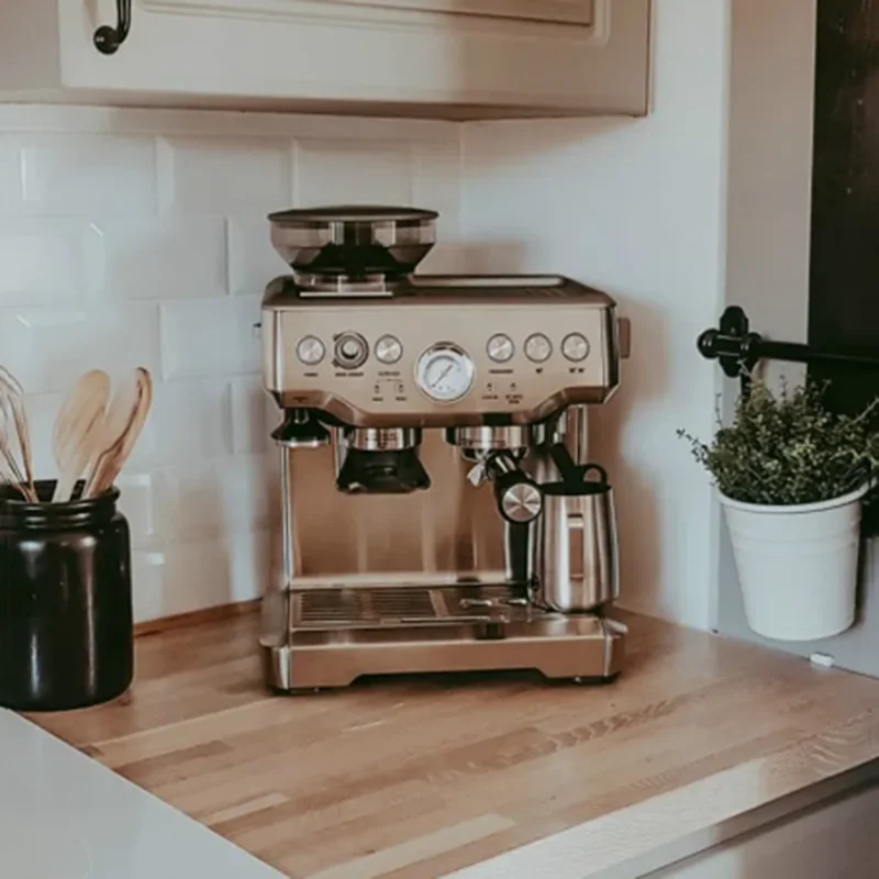 Фото Новая кофемашина для эспрессо Breville Bes870, полуавтоматическая домашняя и коммерческая кофеварка с функцией измельчения зерен, 220-240 В №1