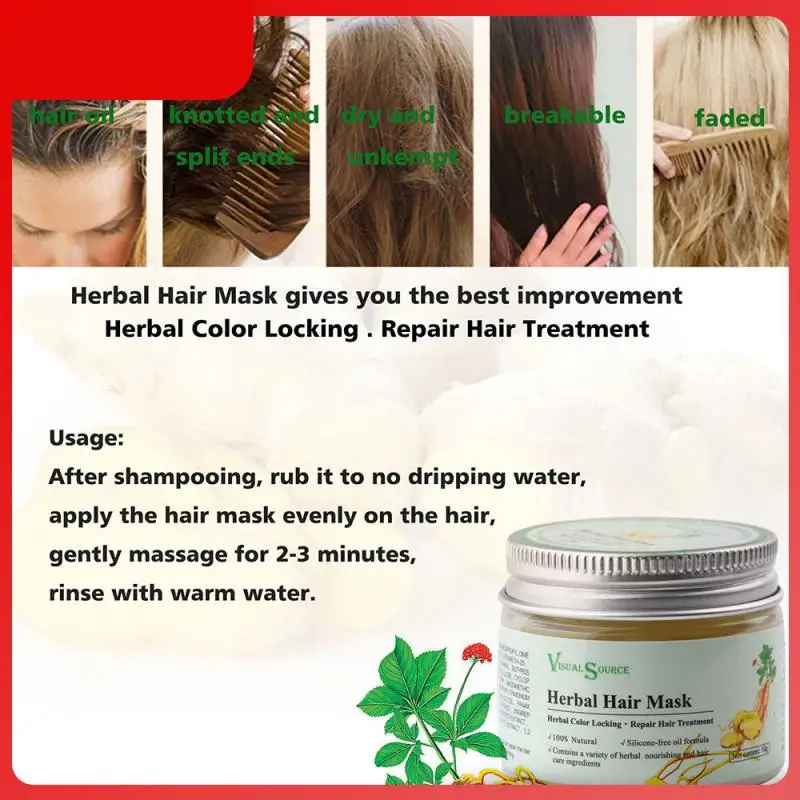 

50g/Box Natural Ginger Hair Mask Hair Scalp Conditioner Deep Nutrition Moisturize Repair Damaged Hair TSLM2