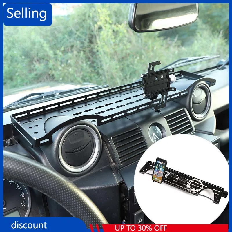 

For Land Rover Defender 90 110 2004-2019 Car Mobile Phone Holder GPS Navigation Bracket Dashboard Multifunctional Storage Box