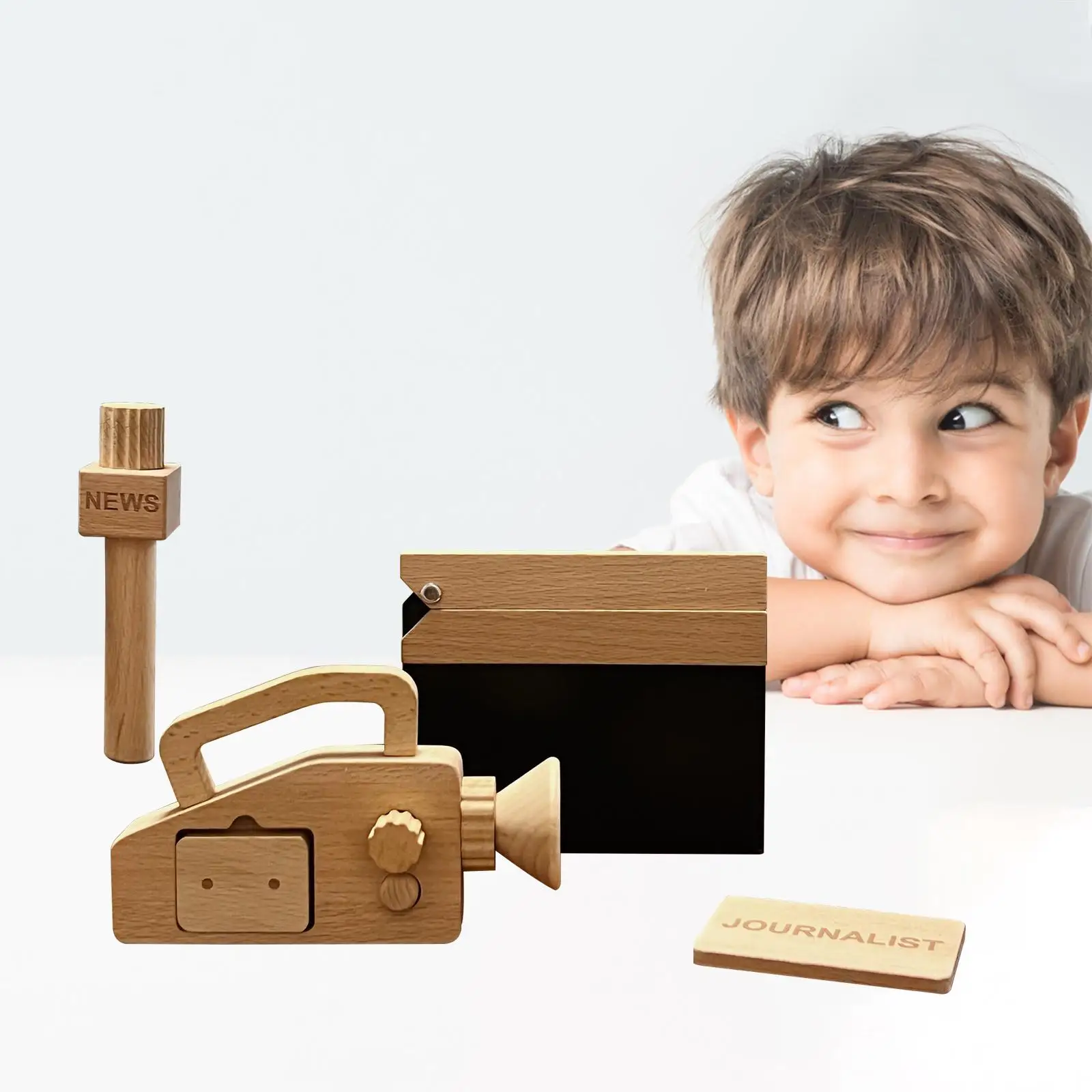 Journalist Pretend Play New Year Gifts Role Props Educational Toy for Boys Girls Children Imagination Develop Social Skill |