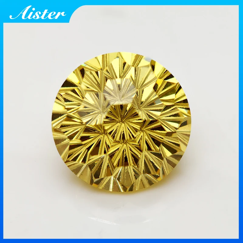 Новые желтые 5 0-12 0 мм круглые пиротехнические камни с кубическим цирконием