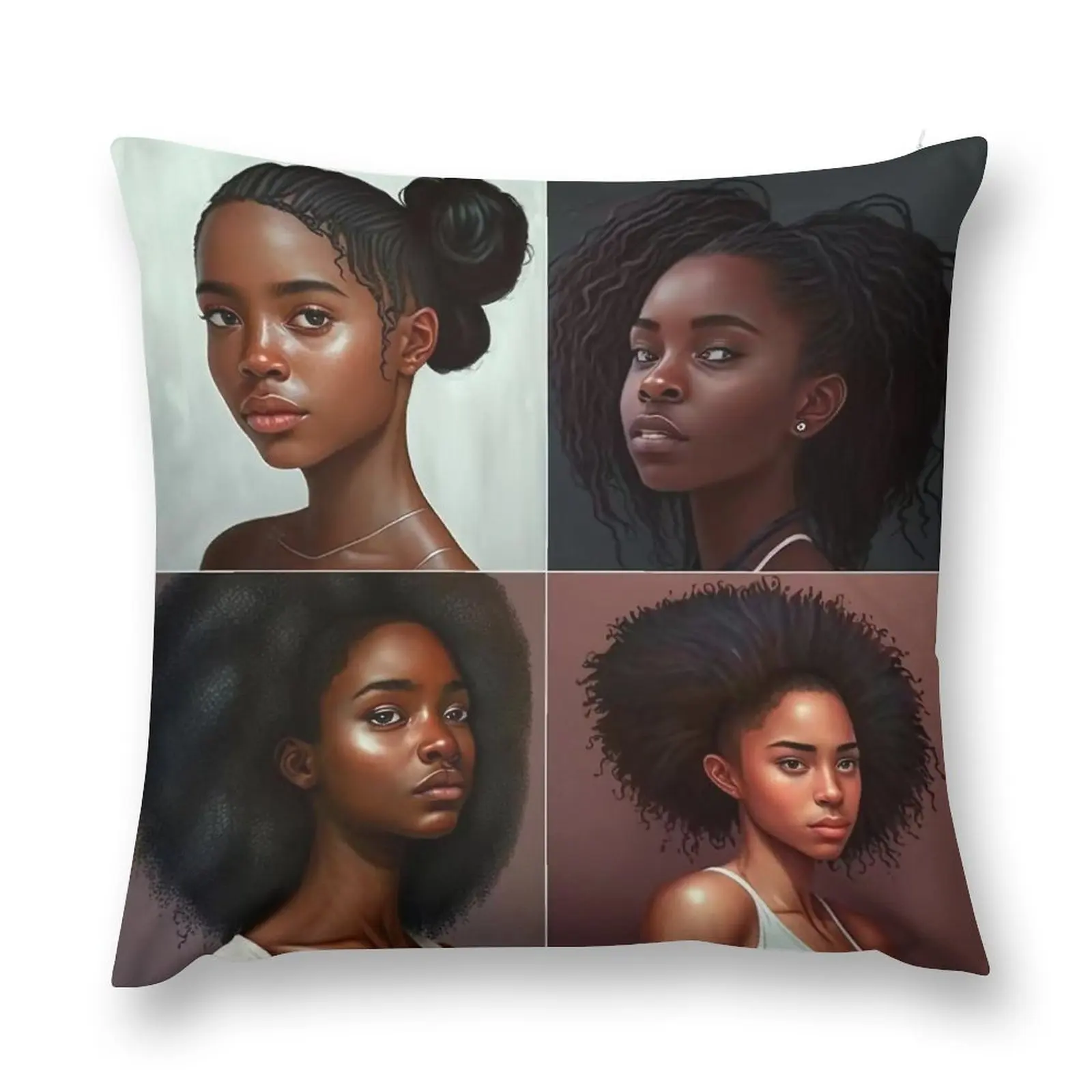 

45x45cm Custom Black African Girl Pattern Decorative Pillow Case Cushion Cover Throw Pillow Sofa Decorative Pillow Case