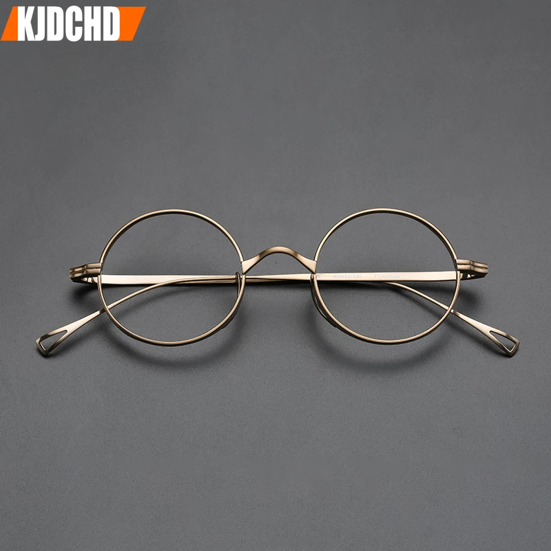 Очки для чтения из чистого титана мужчин и женщин ретро круглые рецептурные