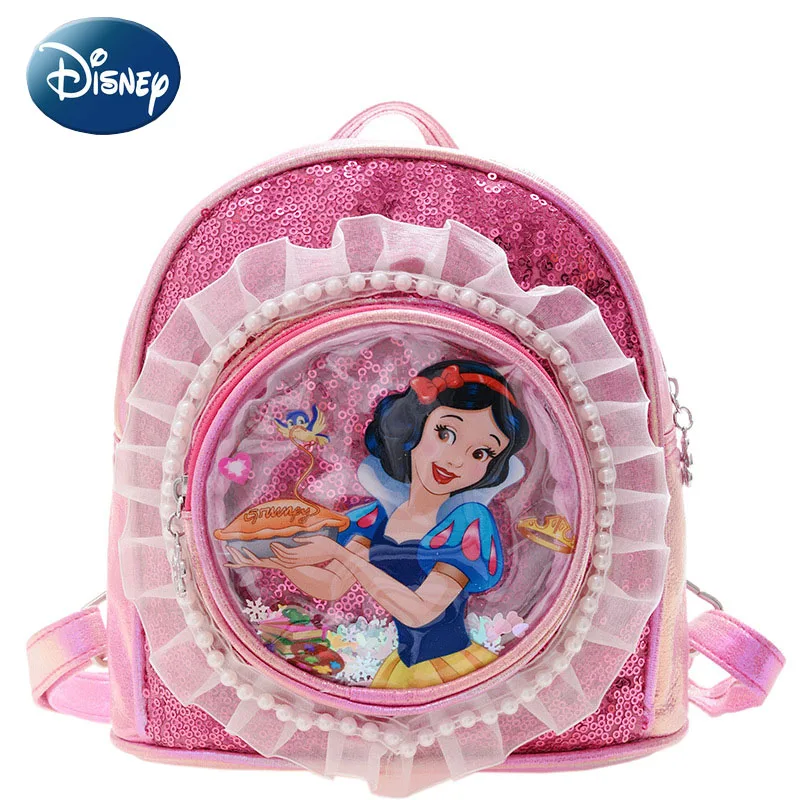 

2022 New Disney Cartoon Frozen Children's Backpack Cute Princess Sequin Backpack Kindergarten Students Fashion Casual School Bag