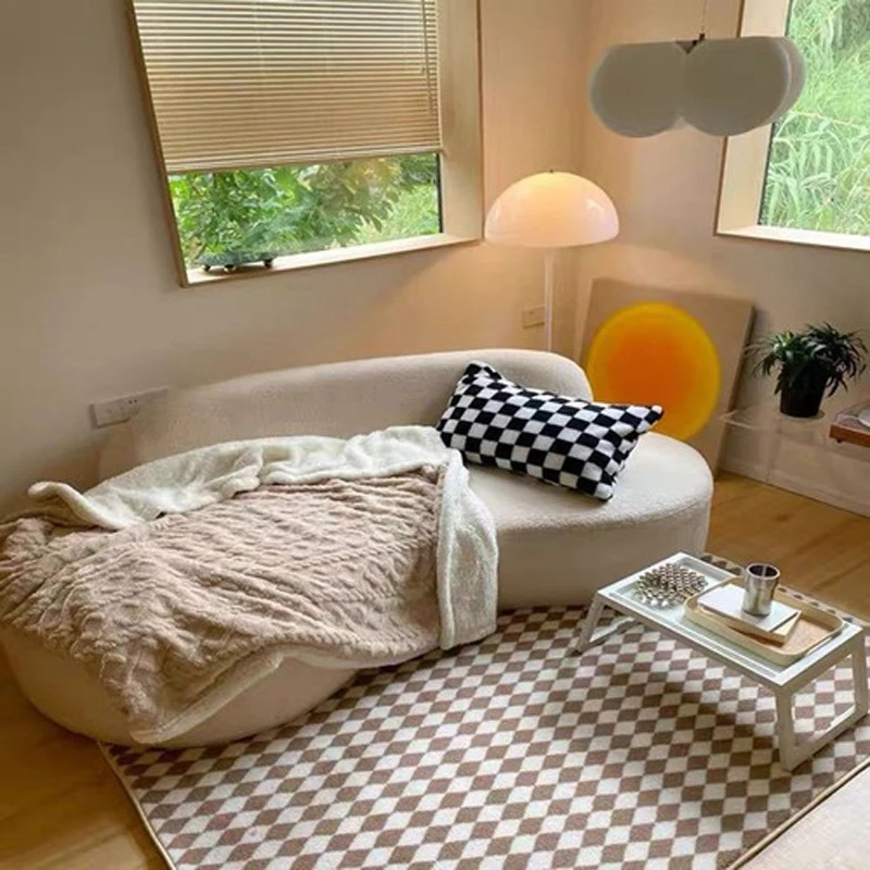 

Nordic Checkerboard Carpet Living Room Sofa Coffee Table Carpet Bedroom Bedside Decor Carpet Dresser Cloakroom Non-Slip Rug