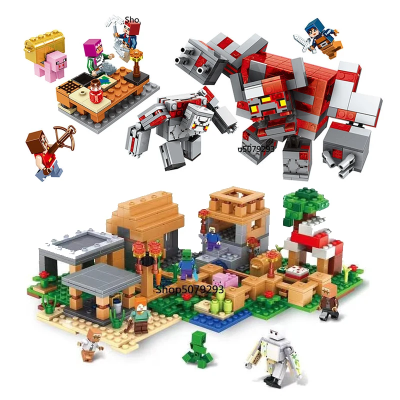 

my world fortress village Building Blocks village marketplace adventures steve Compatible 21127 Toys for Children Christmas Gift