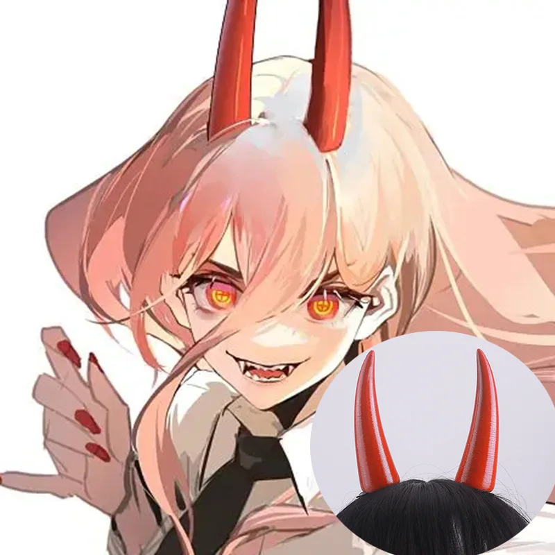 

Chainsaw Blood Demon Pava Headwear Decoration Chainsaw Power Demon Horn Cos Hairpin Accessories