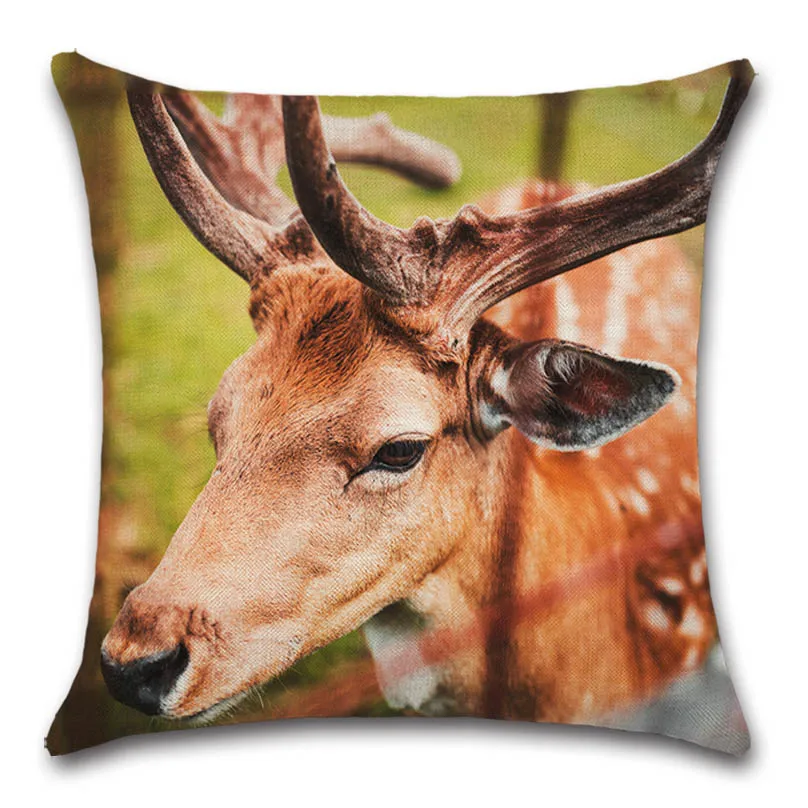 

Elk Animal Print Cushion Cover Decorative for Home Sofa Chair Car Seat Friend Kids Bedroom Gift Pillowcase Throw