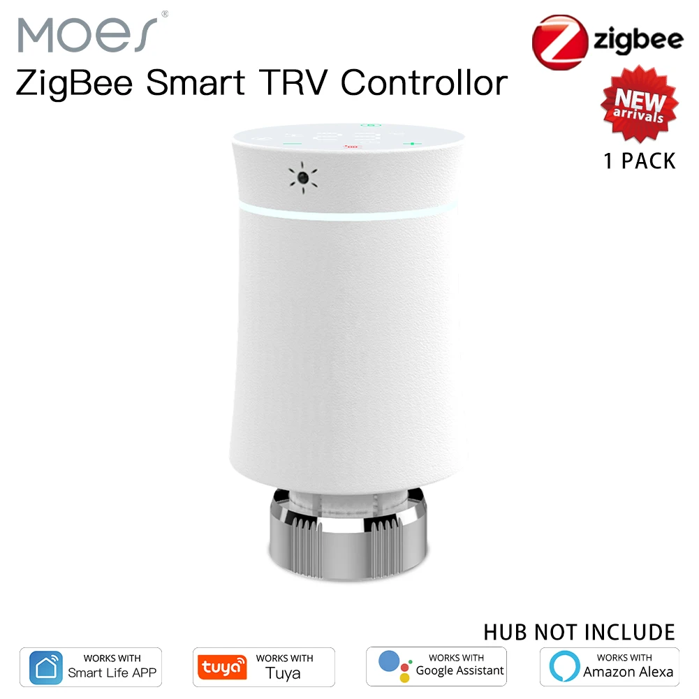

Новый привод радиатора MOES Tuya ZigBee3.0, клапан, умный программируемый термостат, Нагреватель температуры TRV Alexa с голосовым управлением
