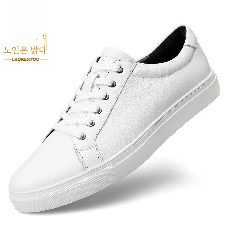 Old Men's Leather Shoes Autumn Genuine Comfortable Wear-Resistant Sneakers Versatile Breathable Casual Tr...