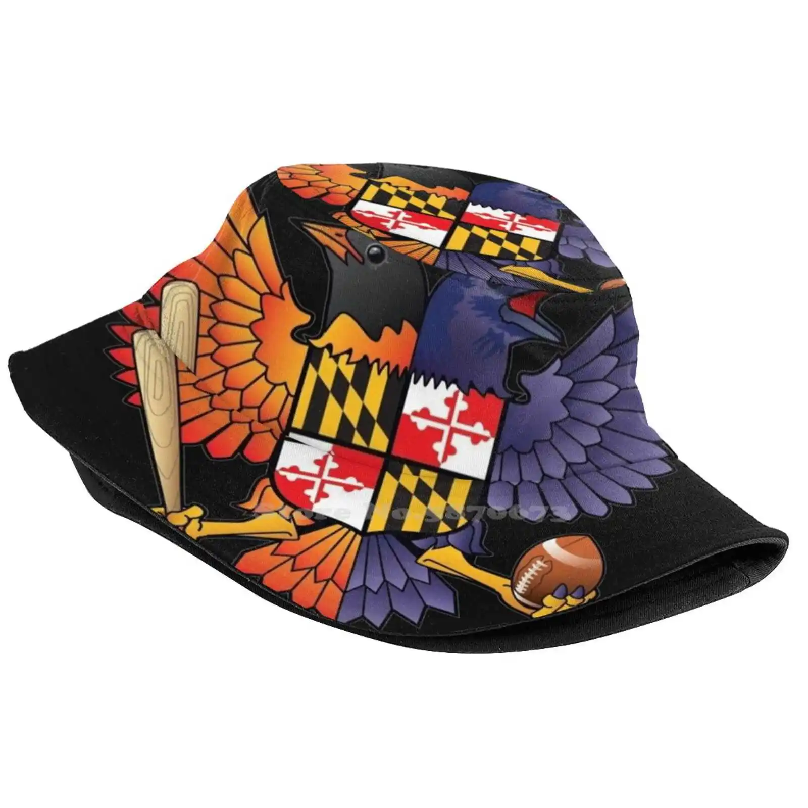 Шляпа с круглым узором Birdland Baltimore Raven And Oriole Maryland уличная шляпа от солнца Orioles Gear |