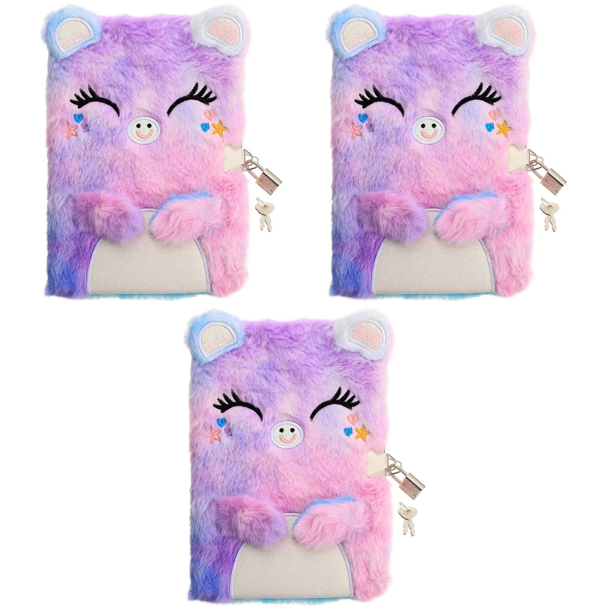

3pcs Diary for Plush Secret Diary Diary with Lock Adorable Writing Notebook for Girl