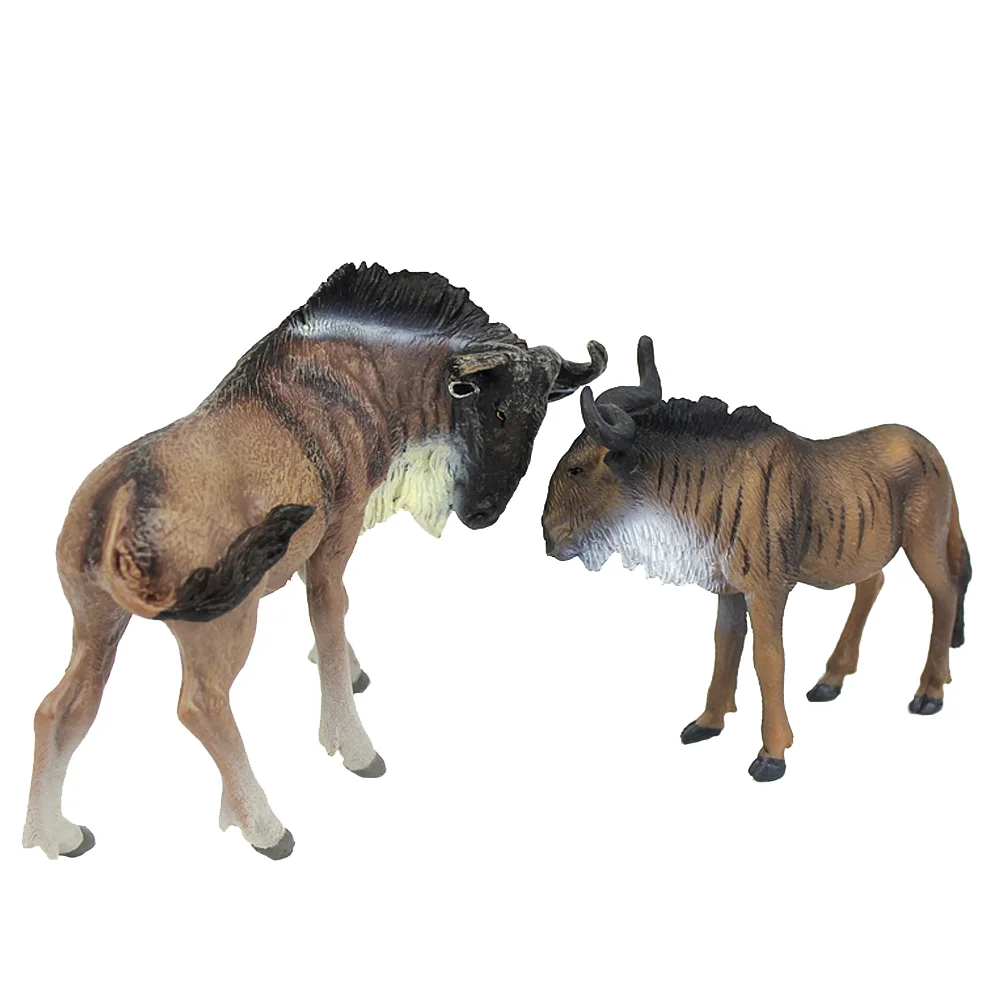 Африканская модель Wildebeest статуя животных имитация декора мини-дети