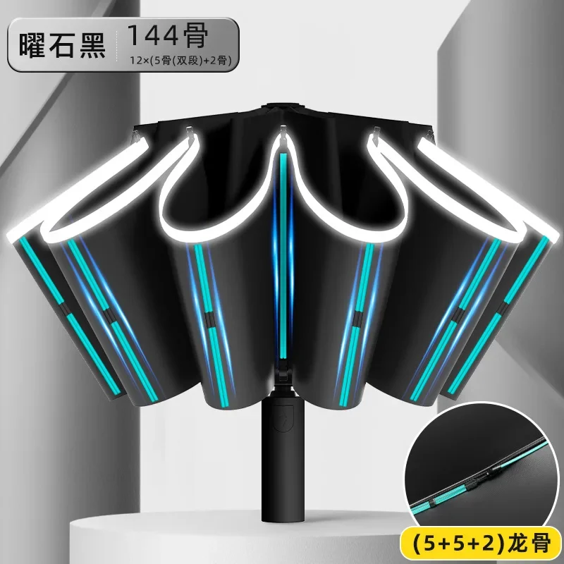 

Автоматический складной зонт, 144 костных штормов, UPF50+, защита от солнца и дождя