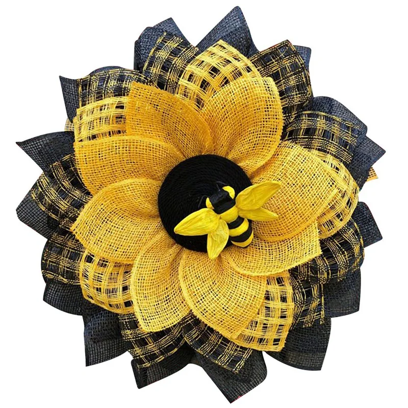 

Sunflower Hanging Wall Decor Wreaths Easter Window Rustic Bee Wreath For Front Door