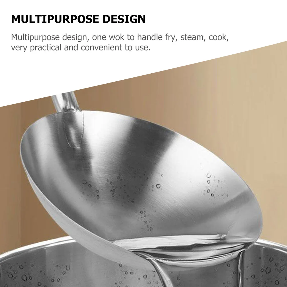 Коммерческая сковорода вок из нержавеющей стали с антипригарным покрытием