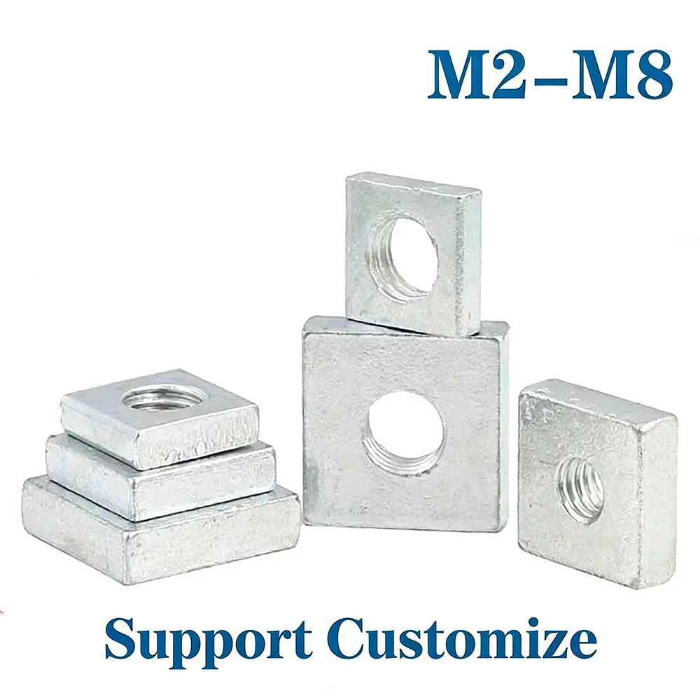

Квадратные гайки M2-M8 из оцинкованной стали DIN562