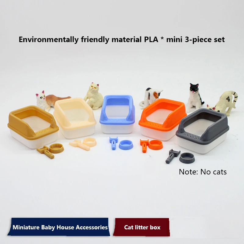 3 шт./компл. украшение для дома 1:12 кукольный домик миниатюрный кошачий туалет