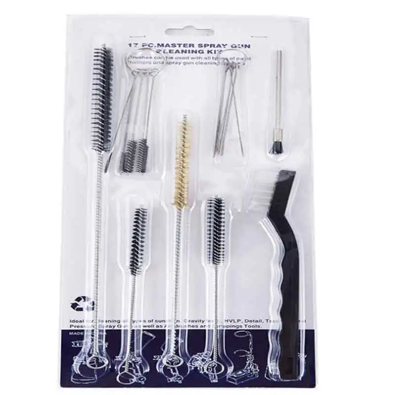

17Pieces Of Spray Gun Cleaning Kits Brushes Stainless Steel Needles Air Brushes Auto Hardware Spray Guns Cleaning Tools