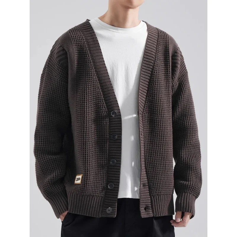 Зимний новый японский винтажный мужской свободный крой универсальный вязаный