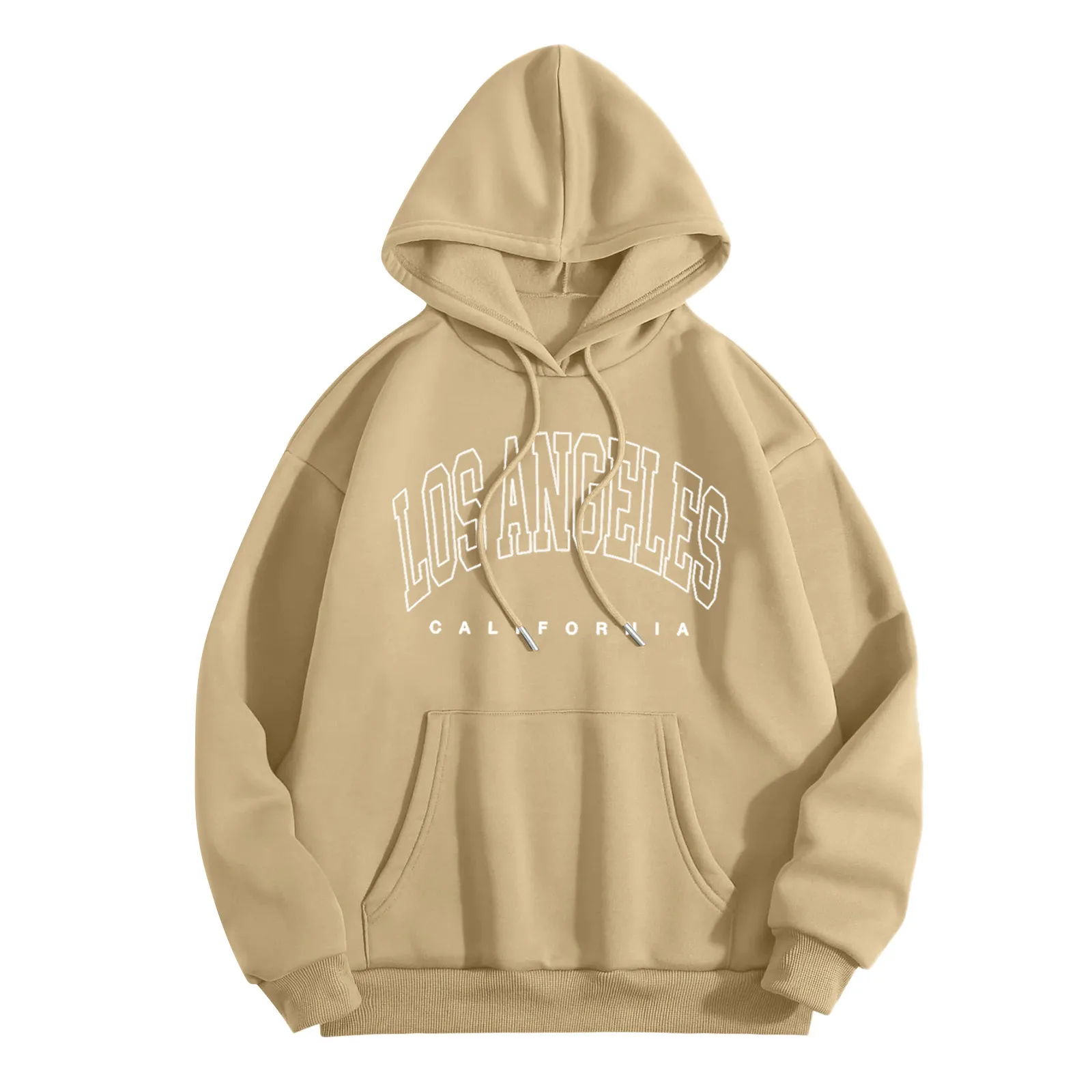 

Los Angeles California Print Hoodies Women Drop-shoulder Pullovers Femme Hooded Sweatshirt Oversized Fashion Streetwear Pullover