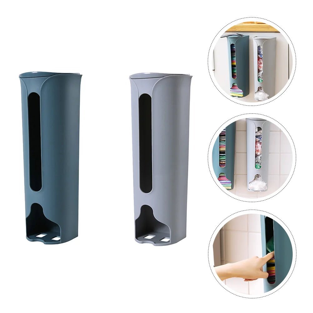 

2 Pcs Wall Mount Toilet Paper Holder Plastic Bag Storage Box Garbage Dispenser Organizer Double Team Hanging Hanger