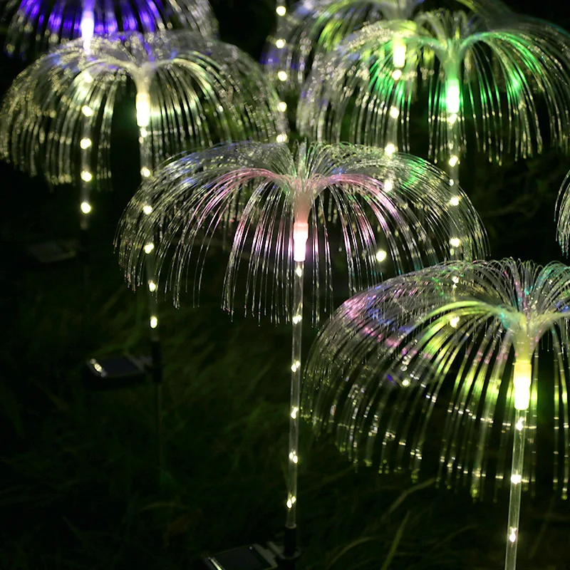 

Outdoor Solar Garden Light Waterproof Fiber Optic Jellyfish Lawn Lamp Garden Patio Villa Yard Decoration Colourful Lights