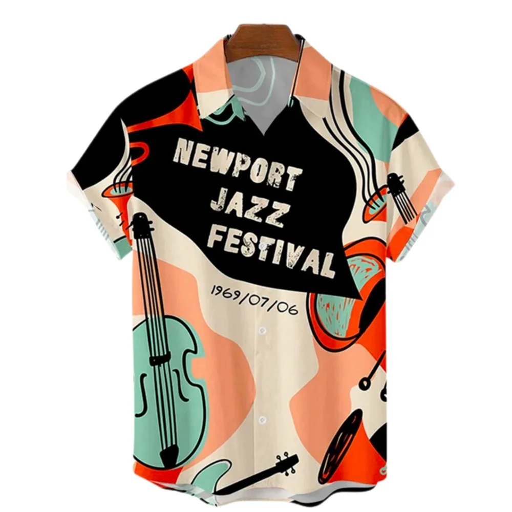 

Men's Harajuku Summer Hawaiian Shirt Anime Pattern 3D Printing Men's Shirt Unisex Street Leisure Sports Short Sleeve Shirt Top