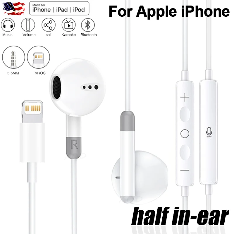 Per auricolari cablati Bluetooth originali Apple per iPhone 11 13 12 14...