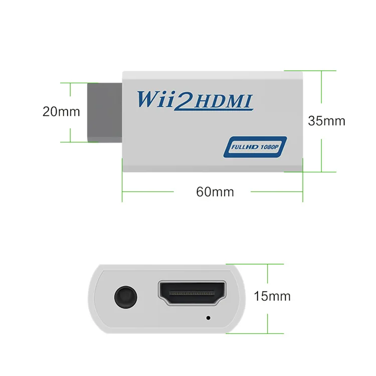 1080P HD Wii to HDMI Converter WII To HDMI-compatible Adapter For PC HDTV Monitor Connector 3.5mm Video Audio Wii2HDMI Connector images - 6