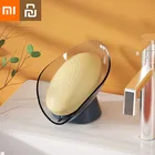 Держатель для мыла Xiaomi Youpin в форме листьев, вращающаяся коробка для хранения с присоской, плотно фиксированная, быстрая сливная тарелка для мыла в ванной комнате