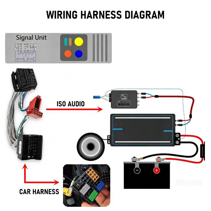 Фото Кабель-адаптер PHYEE MQB Quadlock 52Pin T-Harness для VW Golf 7 Passat B8 Octavia MIB, для автомобильных радиоприемников и DSP-усилителей, без урезки проводки №4