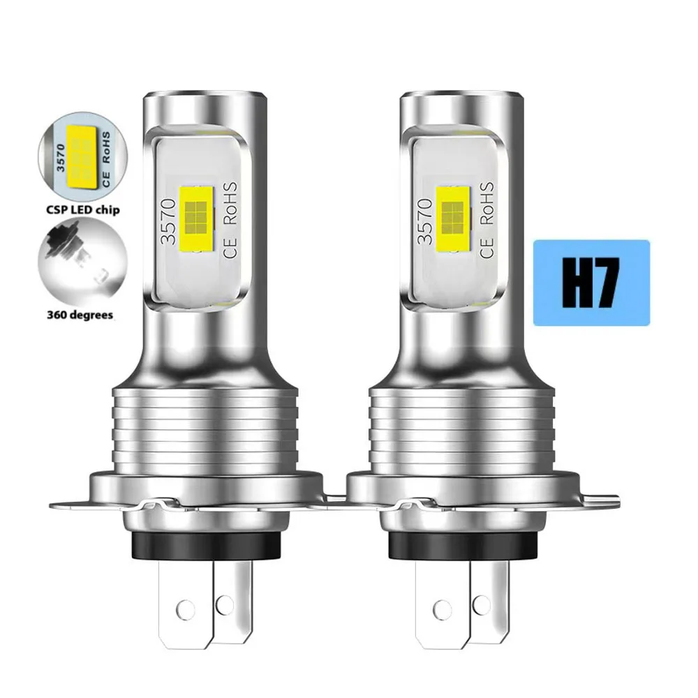 

2 шт. светодиодные CSP супер яркие фары H7 H4 H1 H8 H9 H11 9005 9006 Лампы HB3 HB4 DRL Лампа 6000K Белый Желтый Ледяной Синий
