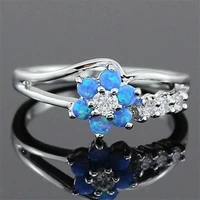 3 colors simple flower ring for women zircon crystal engagement rings party wedding marriage ring jewelry hand accessories