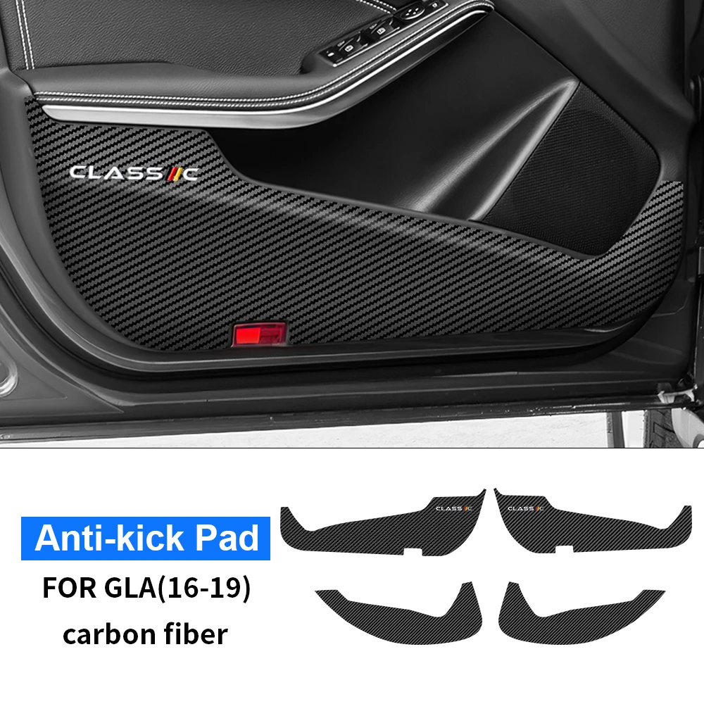 Кожаная наклейка на дверь автомобиля в стиле углеродного волокна для Mercedes Benz GLA X156 H247 GLB X247 2016-2025, аксессуары для защиты салона