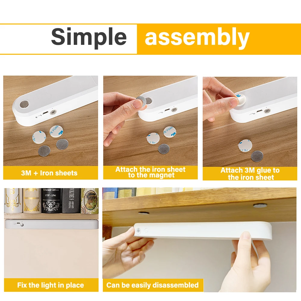 cabinets led lights table lamp lighting for kitchen magnetic rechargeable usb led lamp bedroom decoration night light free global shipping