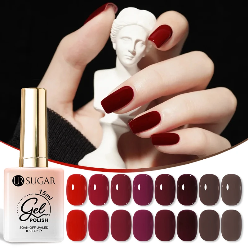 UR SUGAR 15 мл красный матовый Гель-лак для ногтей принадлежности осень-зима