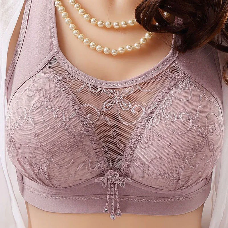 

Full cup thin Anti-sagging underwear lace Women's sports bra breast cover Receiving auxiliary milk Lace Bras