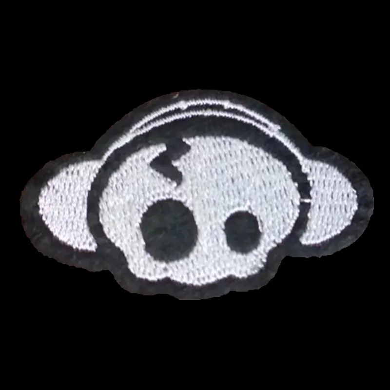 

Clothing Women Men Diy Embroidery Black Patch Skull Music deal with it Iron on patches for clothes Diy Fabric Free Shipping
