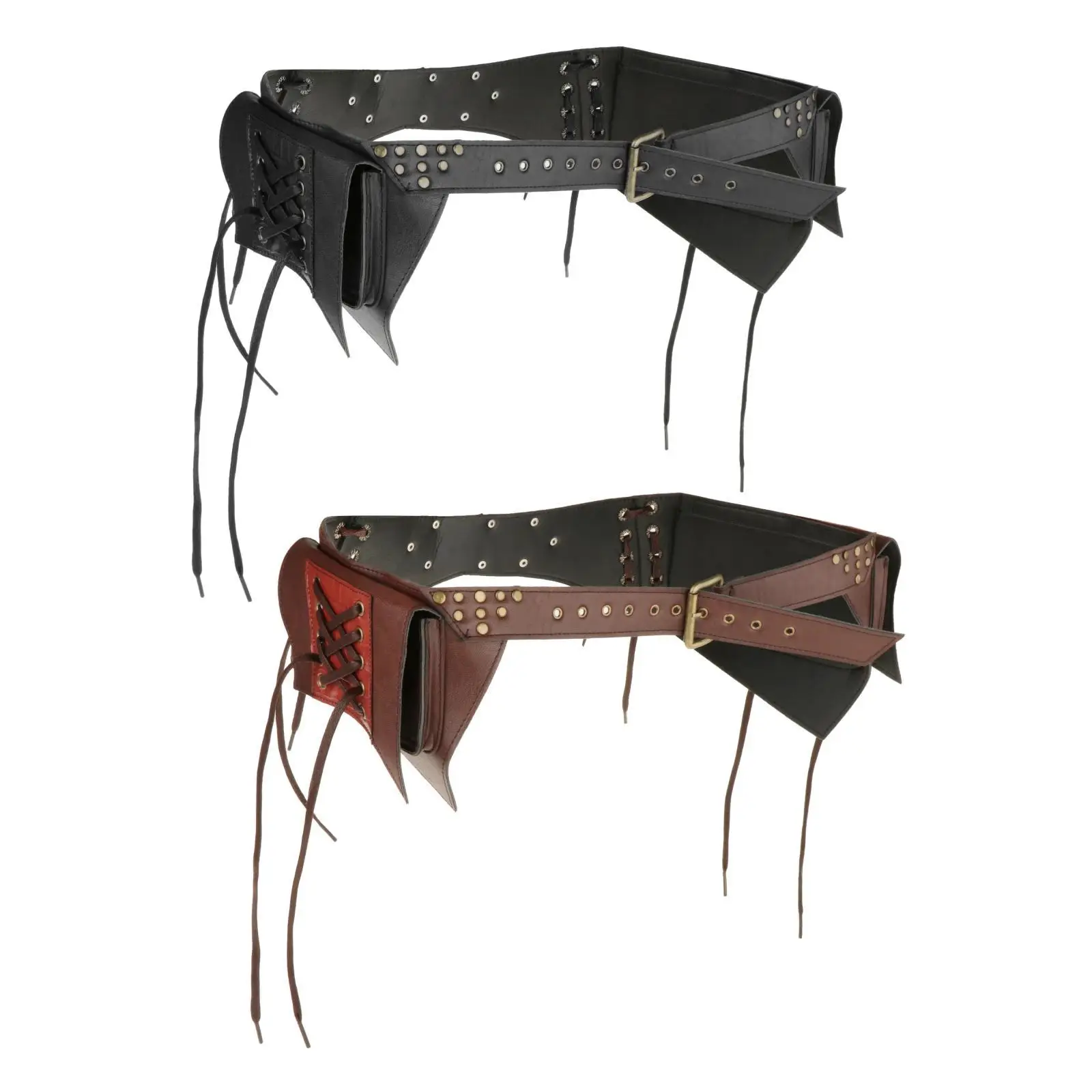 

Fashion Steampunk Waist Bag Pouch Adjustable Bags Casual PU Fanny Pack Costume for Outdoor Camping Stage Performances Phone